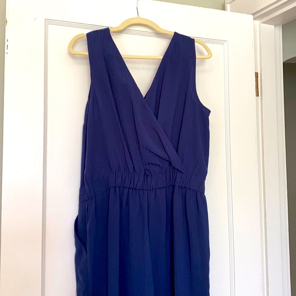 Sleeveless navy jumpsuit. Ankle length. Never worn!
